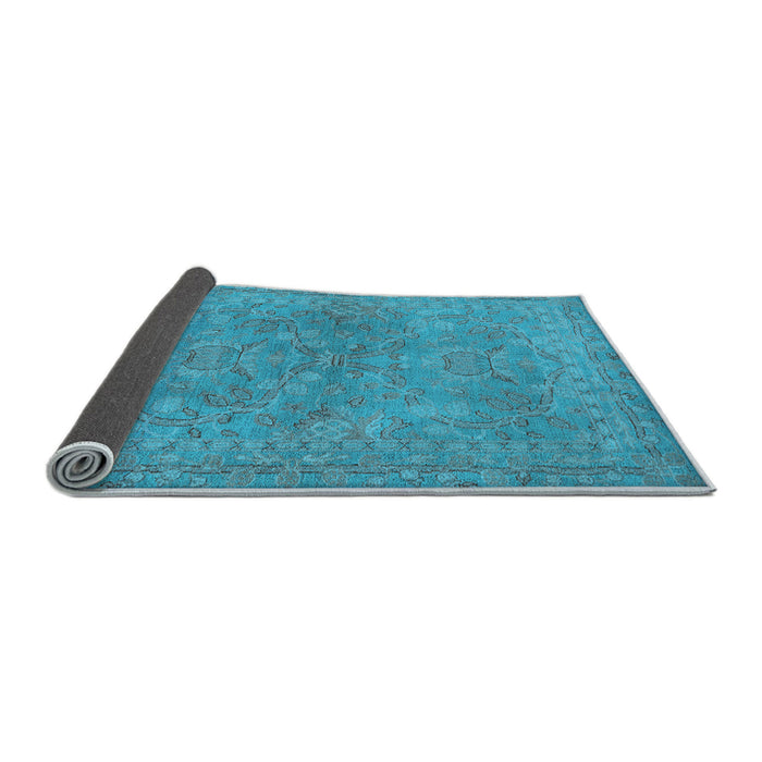 Sideview of Oriental Light Blue Traditional Rug, urb993lblu