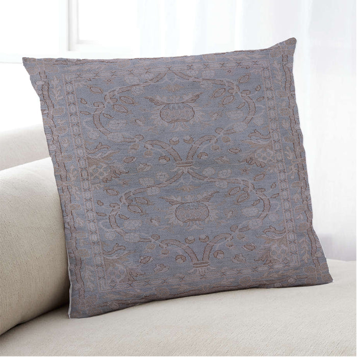 Lifestyle Image of Mid-Century Modern Urban Square Mauve Taupe Purple Throw Pillow, 18 inch by 18 inch, pwurb993