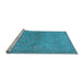 Sideview of Machine Washable Oriental Light Blue Traditional Rug, wshurb993lblu