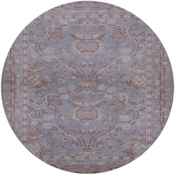 Round Machine Washable Industrial Modern Mauve Taupe Purple Rug, wshurb993