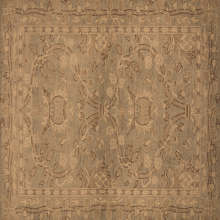 Square Oriental Brown Traditional Rug, urb993brn
