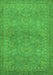 Machine Washable Oriental Green Traditional Area Rugs, wshurb993grn