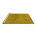 Sideview of Machine Washable Oriental Yellow Traditional Rug, wshurb993yw