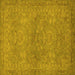 Square Oriental Yellow Traditional Rug, urb993yw