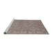 Sideview of Machine Washable Industrial Modern Rose Dust Purple Rug, wshurb994