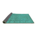 Sideview of Oriental Turquoise Traditional Rug, urb994turq