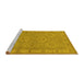 Sideview of Machine Washable Oriental Yellow Traditional Rug, wshurb994yw