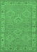 Machine Washable Oriental Emerald Green Traditional Area Rugs, wshurb994emgrn