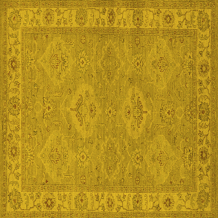 Square Oriental Yellow Traditional Rug, urb994yw