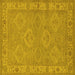 Square Oriental Yellow Traditional Rug, urb994yw