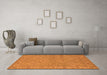 Machine Washable Oriental Orange Traditional Area Rugs in a Living Room, wshurb994org