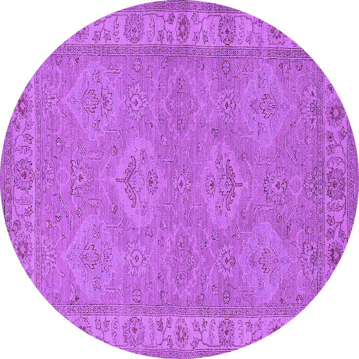 Round Machine Washable Oriental Purple Traditional Area Rugs, wshurb994pur