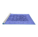 Sideview of Machine Washable Oriental Blue Traditional Rug, wshurb995blu