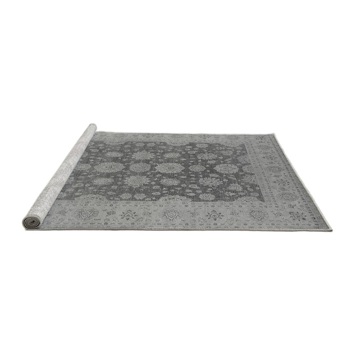 Sideview of Machine Washable Oriental Gray Traditional Rug, wshurb995gry