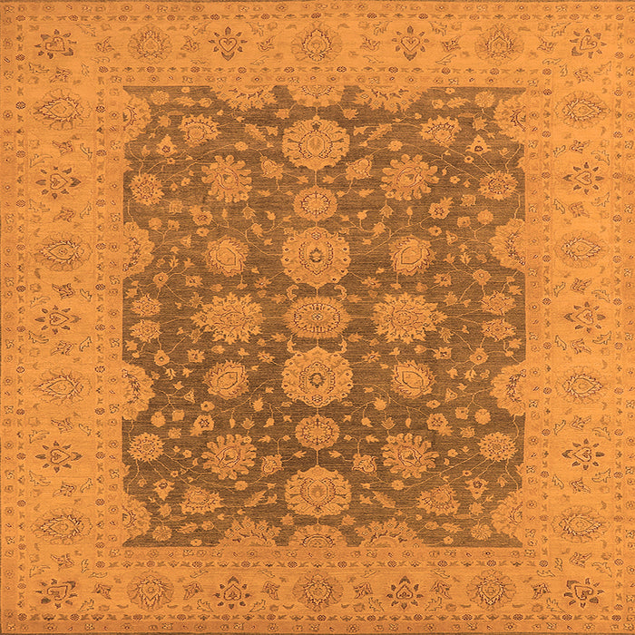 Square Oriental Orange Traditional Rug, urb995org