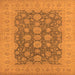 Square Oriental Orange Traditional Rug, urb995org