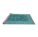 Sideview of Machine Washable Oriental Light Blue Traditional Rug, wshurb995lblu