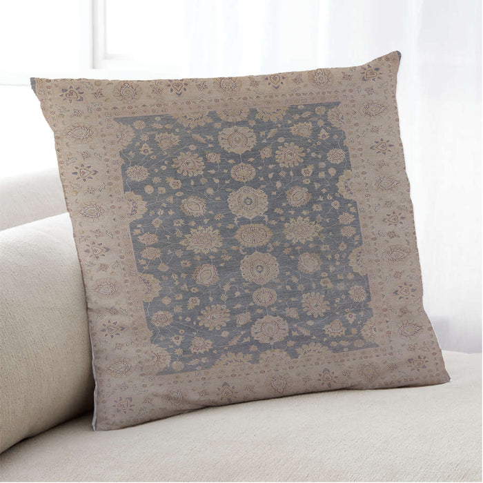 Lifestyle Image of Mid-Century Modern Urban Square Rose Dust Purple Throw Pillow, 18 inch by 18 inch, pwurb995