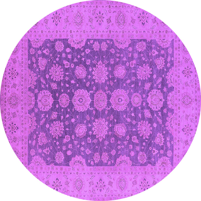 Round Oriental Purple Traditional Rug, urb995pur