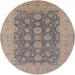 Round Mid-Century Modern Rose Purple Oriental Rug, urb995