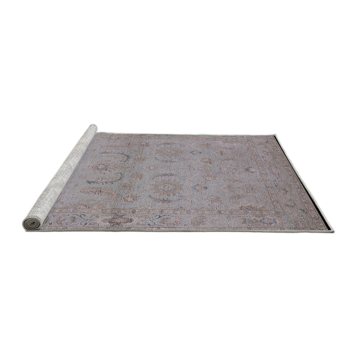 Sideview of Machine Washable Industrial Modern Silver Pink Rug, wshurb996