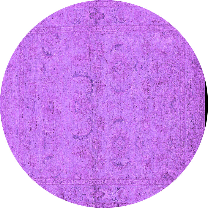 Round Oriental Purple Traditional Rug, urb996pur