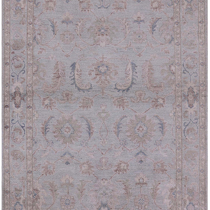 Mid-Century Modern Silver Pink Oriental Rug, urb996