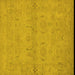 Square Machine Washable Oriental Yellow Traditional Rug, wshurb996yw