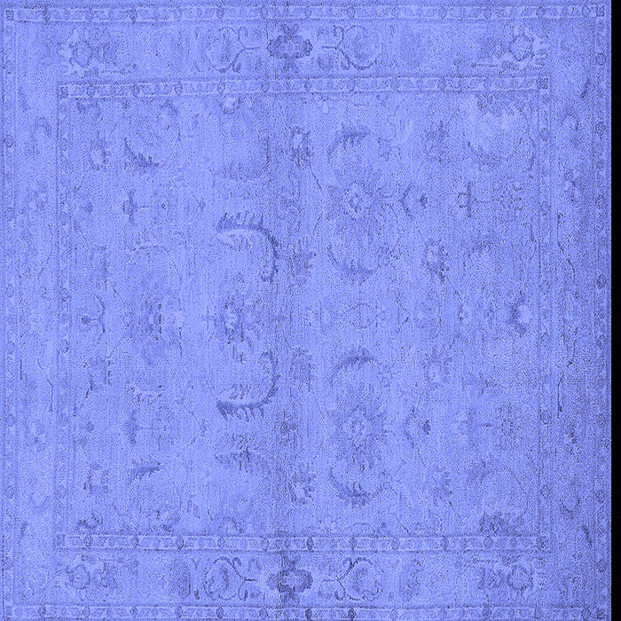 Square Machine Washable Oriental Blue Traditional Rug, wshurb996blu