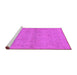 Sideview of Machine Washable Oriental Pink Traditional Rug, wshurb996pnk