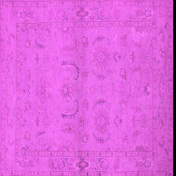 Square Machine Washable Oriental Pink Traditional Rug, wshurb996pnk