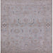 Square Mid-Century Modern Silver Pink Oriental Rug, urb996