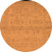 Round Oriental Orange Traditional Rug, urb996org