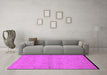 Machine Washable Oriental Pink Traditional Rug in a Living Room, wshurb996pnk
