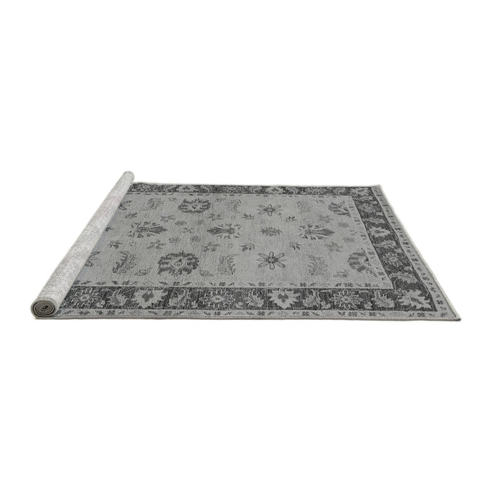 Sideview of Machine Washable Oriental Gray Traditional Rug, wshurb997gry
