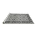 Sideview of Machine Washable Oriental Gray Traditional Rug, wshurb997gry