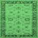 Square Oriental Emerald Green Traditional Rug, urb997emgrn
