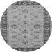 Round Oriental Gray Traditional Rug, urb997gry