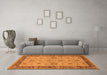 Machine Washable Oriental Orange Traditional Area Rugs in a Living Room, wshurb997org