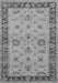 Machine Washable Oriental Gray Traditional Rug, wshurb997gry
