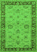 Machine Washable Oriental Green Traditional Area Rugs, wshurb997grn