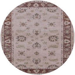 Round Machine Washable Industrial Modern Puce Purple Rug, wshurb997