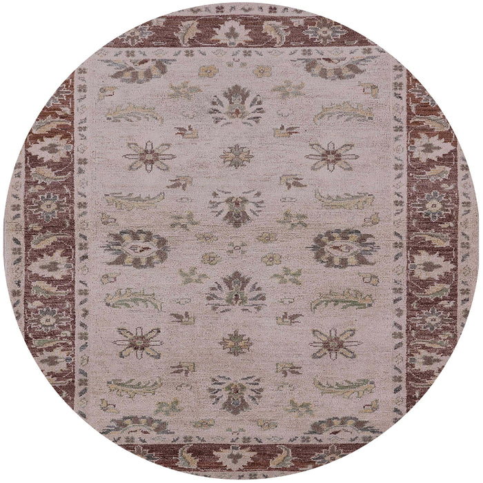 Round Machine Washable Industrial Modern Puce Purple Rug, wshurb997