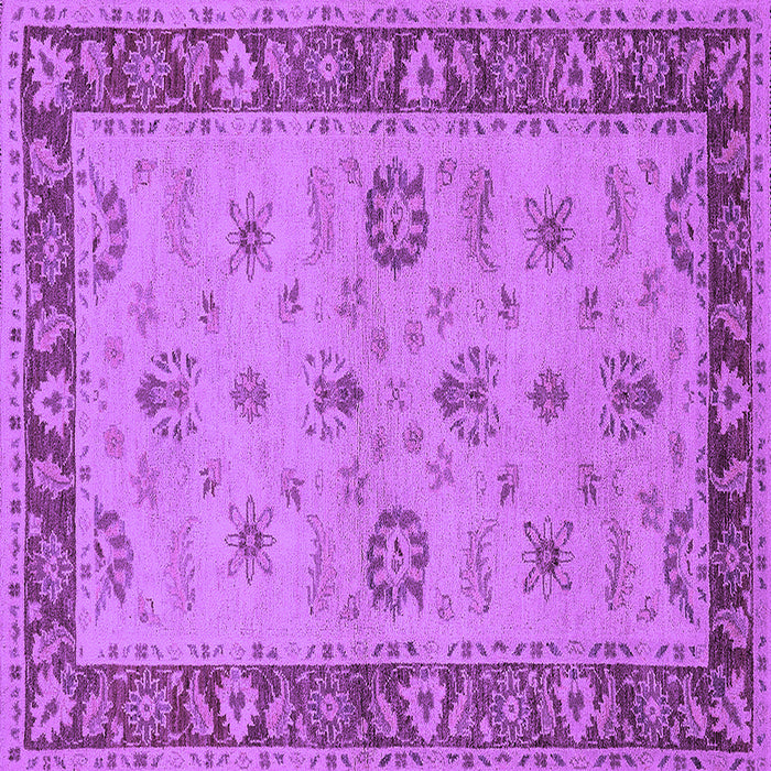 Square Machine Washable Oriental Purple Traditional Area Rugs, wshurb997pur