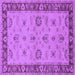 Square Machine Washable Oriental Purple Traditional Area Rugs, wshurb997pur