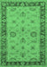 Machine Washable Oriental Emerald Green Traditional Area Rugs, wshurb997emgrn