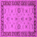 Square Machine Washable Oriental Pink Traditional Rug, wshurb997pnk