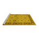 Sideview of Machine Washable Oriental Yellow Traditional Rug, wshurb997yw