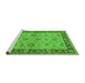 Sideview of Machine Washable Oriental Green Traditional Area Rugs, wshurb997grn