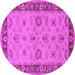 Round Oriental Pink Traditional Rug, urb997pnk